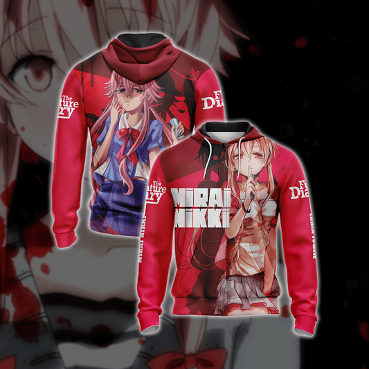 Future Diary - Mirai Nikki New Version Unisex Zip Up Hoodie