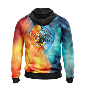 Yugioh - Charizard vs Blue Eyes White Dragon Zip Up Hoodie