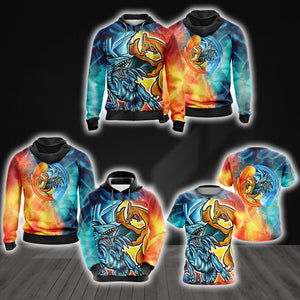 Yugioh - Charizard vs Blue Eyes White Dragon Unisex 3D Hoodie