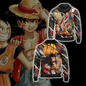 Dragon Ball x One Piece - Happy Halloween Unisex 3D T-shirt