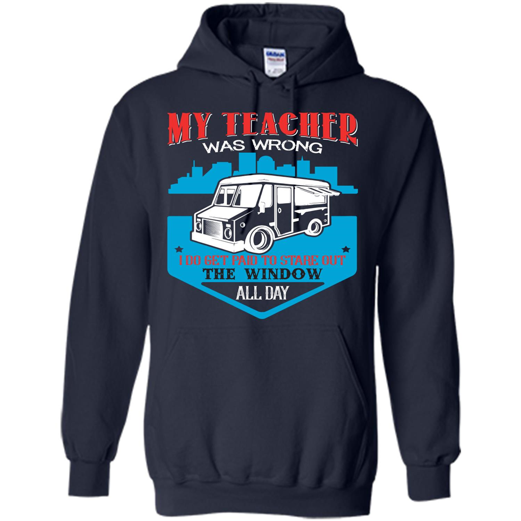 Ice Cream Car T-shirt I Do Get Paid To Stare Out The Window All Day Navy
