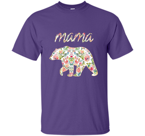 Mama Bear Floral Tee, Mom Graphic T-Shirt, Matching Family shirt