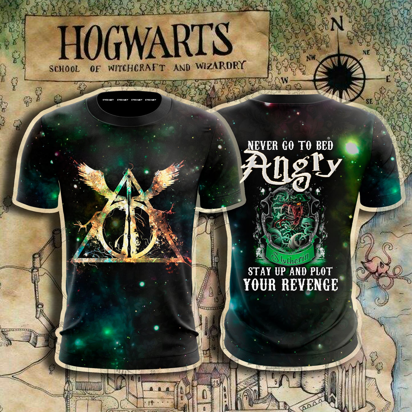 Slytherin Harry Potter - Never Go To Bed Angry Stay Up And Plot Your Revenge T-shirt