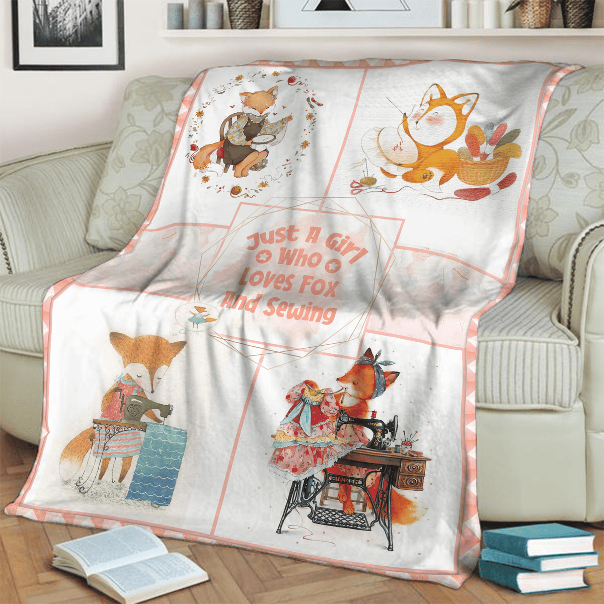 Just A Girl Who Love Foxes And Sewing 3D Throw Blanket