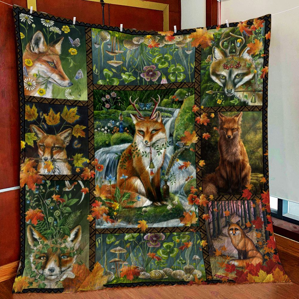Beautiful Spring Fox In The Jungle 3D Quilt Bed Set Single Quilt