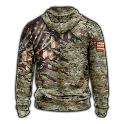 Veteran Camo Unisex 3D T-shirt Zip Hoodie
