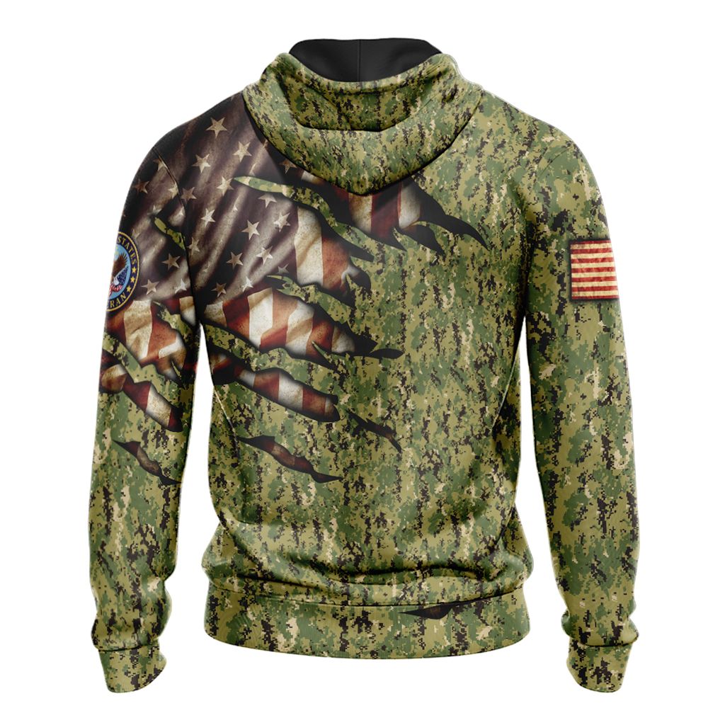 Veteran Camo 2 Unisex 3D T-shirt Zip Hoodie