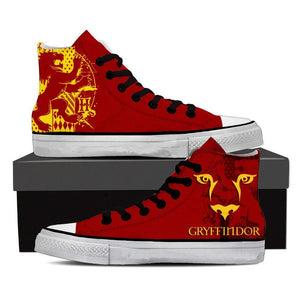 Quidditch Harry Potter Hogwarts House Gryffindor Slytherin Ravenclaw Hufflepuff High Top Shoes