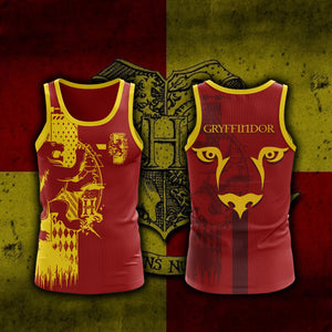Personalized Quidditch Harry Potter Hogwarts House Gryffindor Slytherin Ravenclaw Hufflepuff Unisex 3D Tank Top