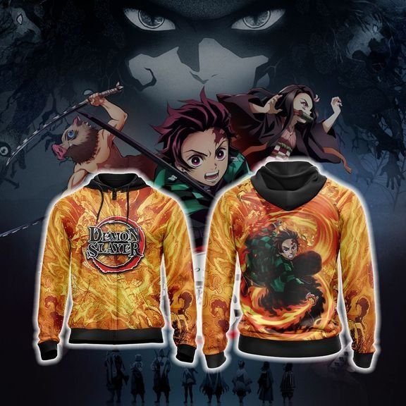 Demon Slayer Unisex 3D T-shirt Zip Hoodie