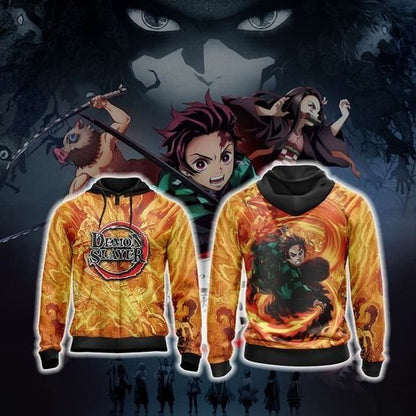 Demon Slayer Unisex 3D T-shirt Zip Hoodie