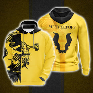 Quidditch Harry Potter Hogwarts House Hufflepuff Unisex 3D Pullover Hoodie