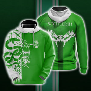 Quidditch Harry Potter Hogwarts House Slytherin Unisex 3D Pullover Hoodie