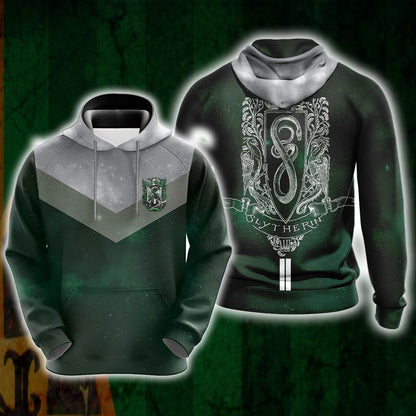 Harry Potter Hogwarts House Slytherin Unisex 3D Pullover Hoodie