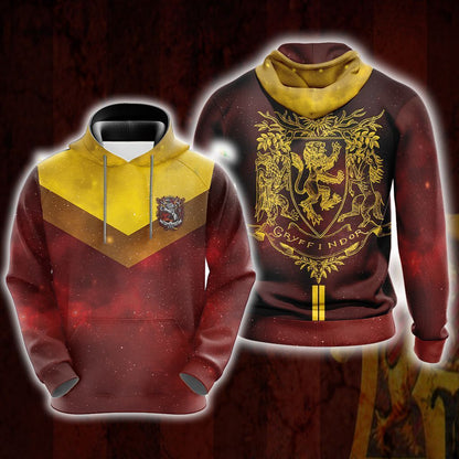 Harry Potter Hogwarts House Gryffindor Unisex 3D Pullover Hoodie