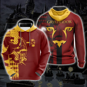 Quidditch Harry Potter Hogwarts House Gryffindor Unisex 3D Pullover Hoodie