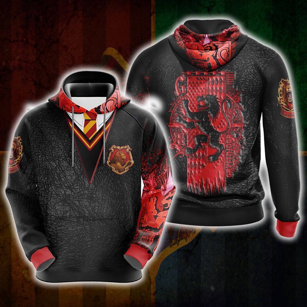 Harry Potter Hogwarts House Gryffindor Unisex 3D Pullover Hoodie