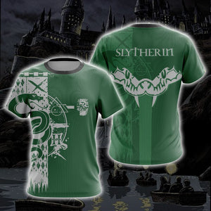 Quidditch Harry Potter Hogwarts House Slytherin Unisex 3D T-shirt