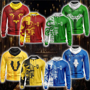 Personalized Harry Potter Hogwarts House Gryffindor Slytherin Ravenclaw Hufflepuff T-shirt Zip Hoodie Pullover Hoodie