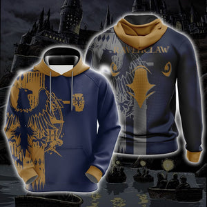 Quidditch Harry Potter Hogwarts House Ravenclaw Unisex 3D Pullover Hoodie