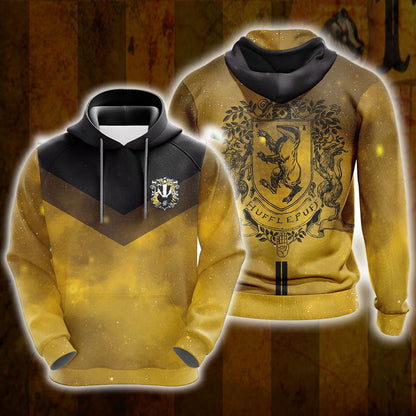 Harry Potter Hogwarts House Hufflepuff Unisex 3D Pullover Hoodie