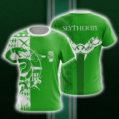 Quidditch Harry Potter Hogwarts House Slytherin Unisex 3D T-shirt