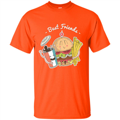 Burger Lover T-shirt Best Friends Delicious Orange