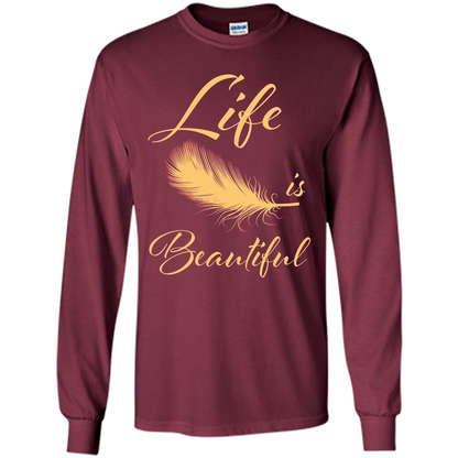 Beautiful Life Wing T-shirt Life Is Beautiful Maroon
