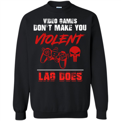 Gamer T-shirt Video Games Don't Make You Violent Lag Does T-shirt Orange