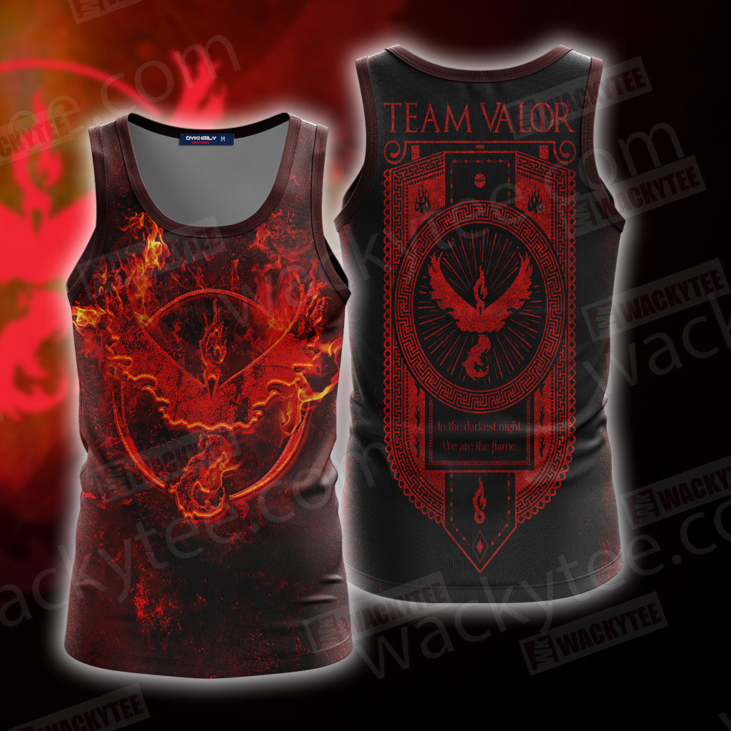 Team Valor Pokemon Go New Unisex 3D Tank Top