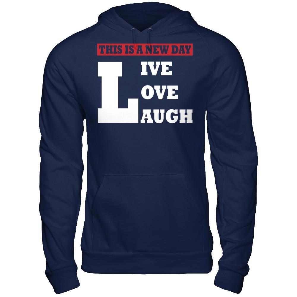 This Is A New Day - Live Love Laugh Gildan - Pullover Hoodie Navy