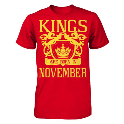 Kings Are Born In November T-shirt Next Level - Unisex Fitted Tee Red