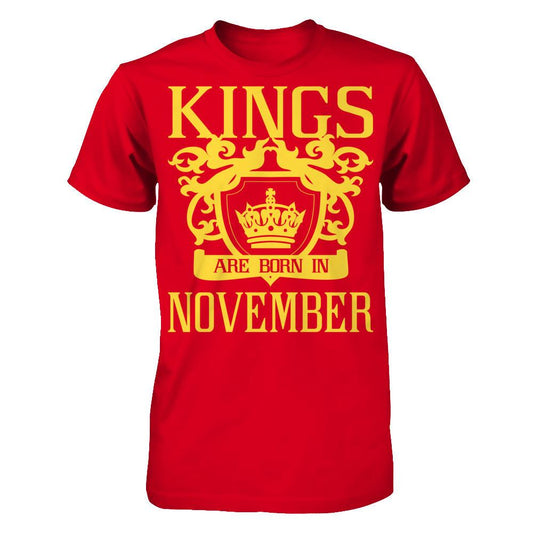 Kings Are Born In November T-shirt Next Level - Unisex Fitted Tee Red