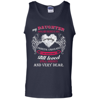 Parent T-shirt My Daughter Walks Beside Me Everyday Unseen T-shirt Navy