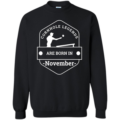 Cornhole Legends Are Born In November T-shirt Black