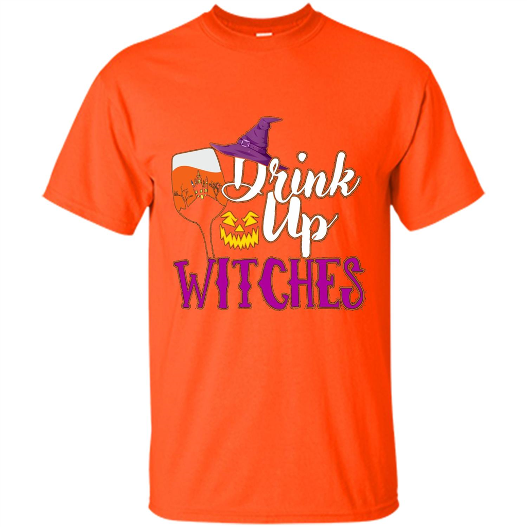Drink Up Witches T Shirt Funny Halloween Costume Orange