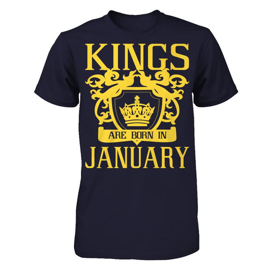Kings Are Born In January Next Level - Unisex Fitted Tee Midnight Navy