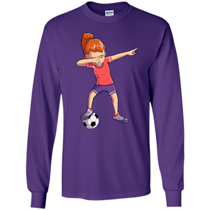 Dabbing Soccer Girl T-shirt Dab Dance T-shirt Purple