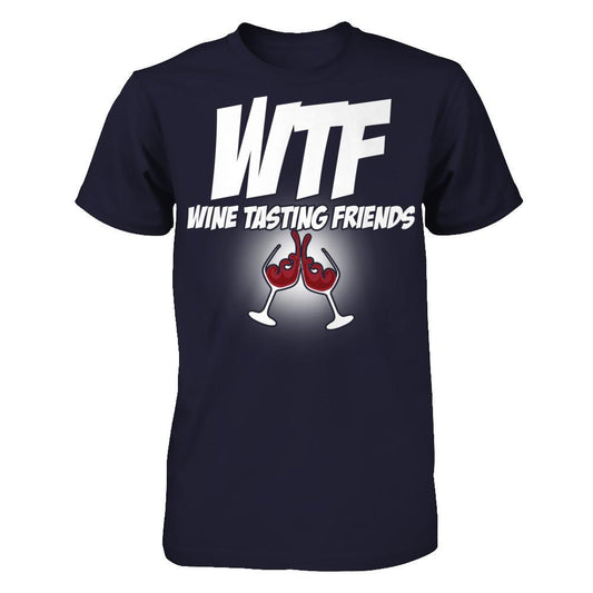 WTF - Wine Tasting Friends Next Level - Unisex Fitted Tee Midnight Navy