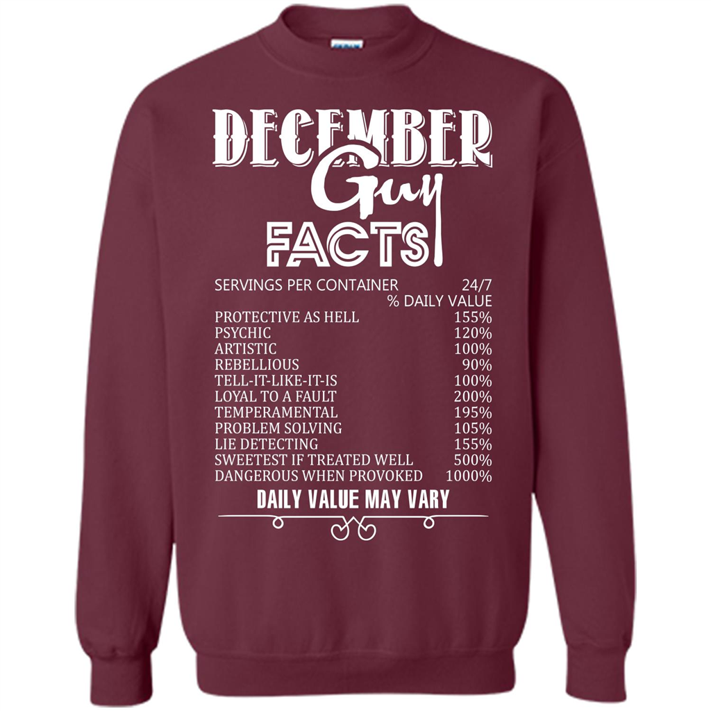 December Guy Facts T-shirt Maroon