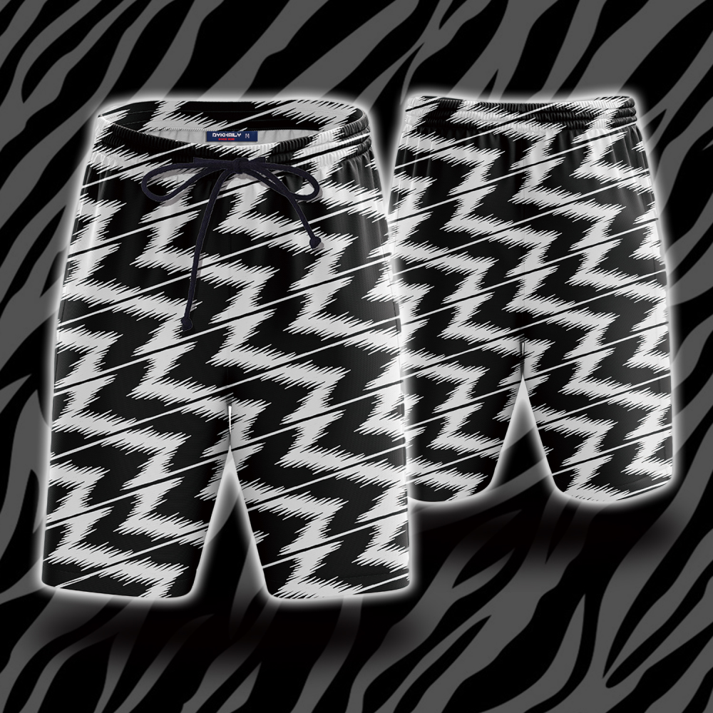 Zebra Black Stripes Summer Trip Beach Short