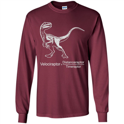 Velociraptor Distanceraptor Timeraptor T-shirt Maroon