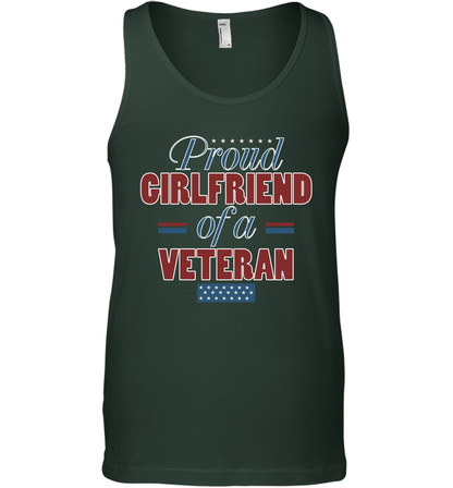 Proud Girlfriend Of A Veteran Shirt Tank Top Tank Top Forest Green