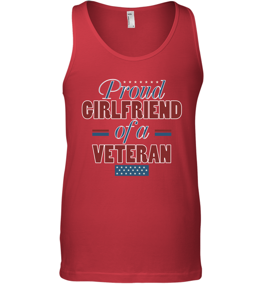 Proud Girlfriend Of A Veteran Shirt Tank Top Tank Top Red