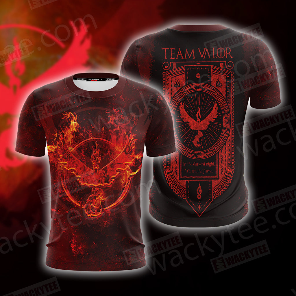 Team Valor Pokemon Go New Unisex 3D T-shirt T-shirt
