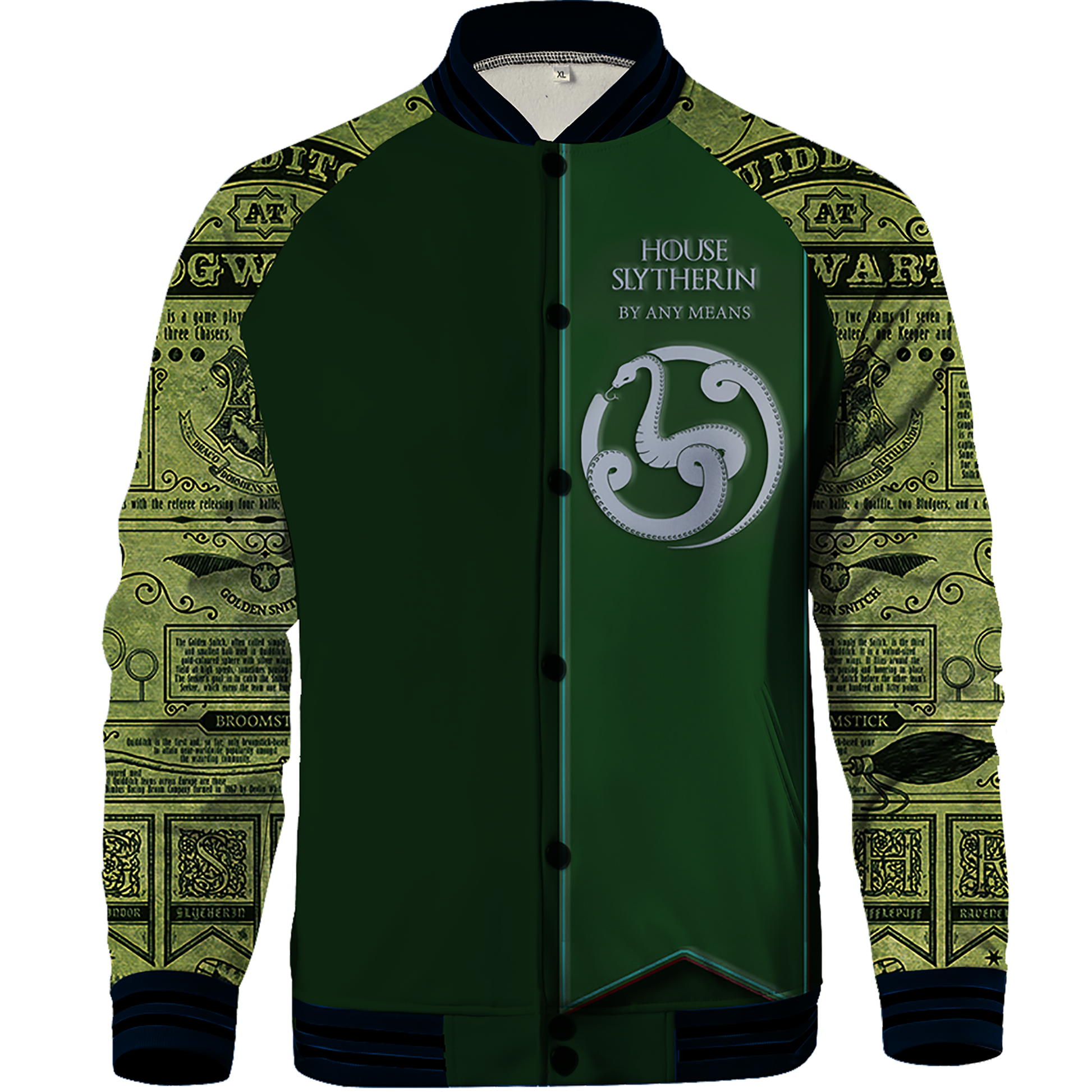 House Slytherin By Any Means Harry Potter Baseball Jacket