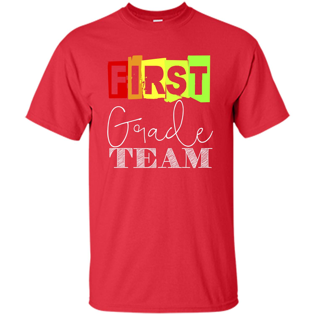 First Grade Team T-shirt School Day T-shirt Red