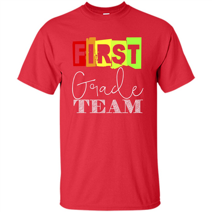 First Grade Team T-shirt School Day T-shirt Red