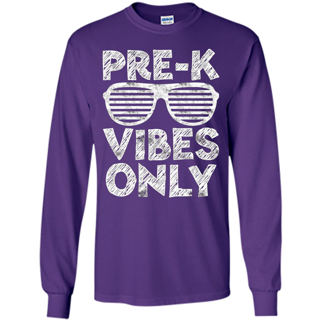 Pre-K Vibes Only T-Shirt Funny Back To School T-shirt Purple