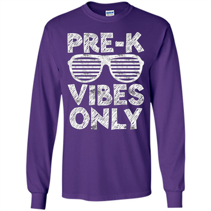 Pre-K Vibes Only T-Shirt Funny Back To School T-shirt Purple